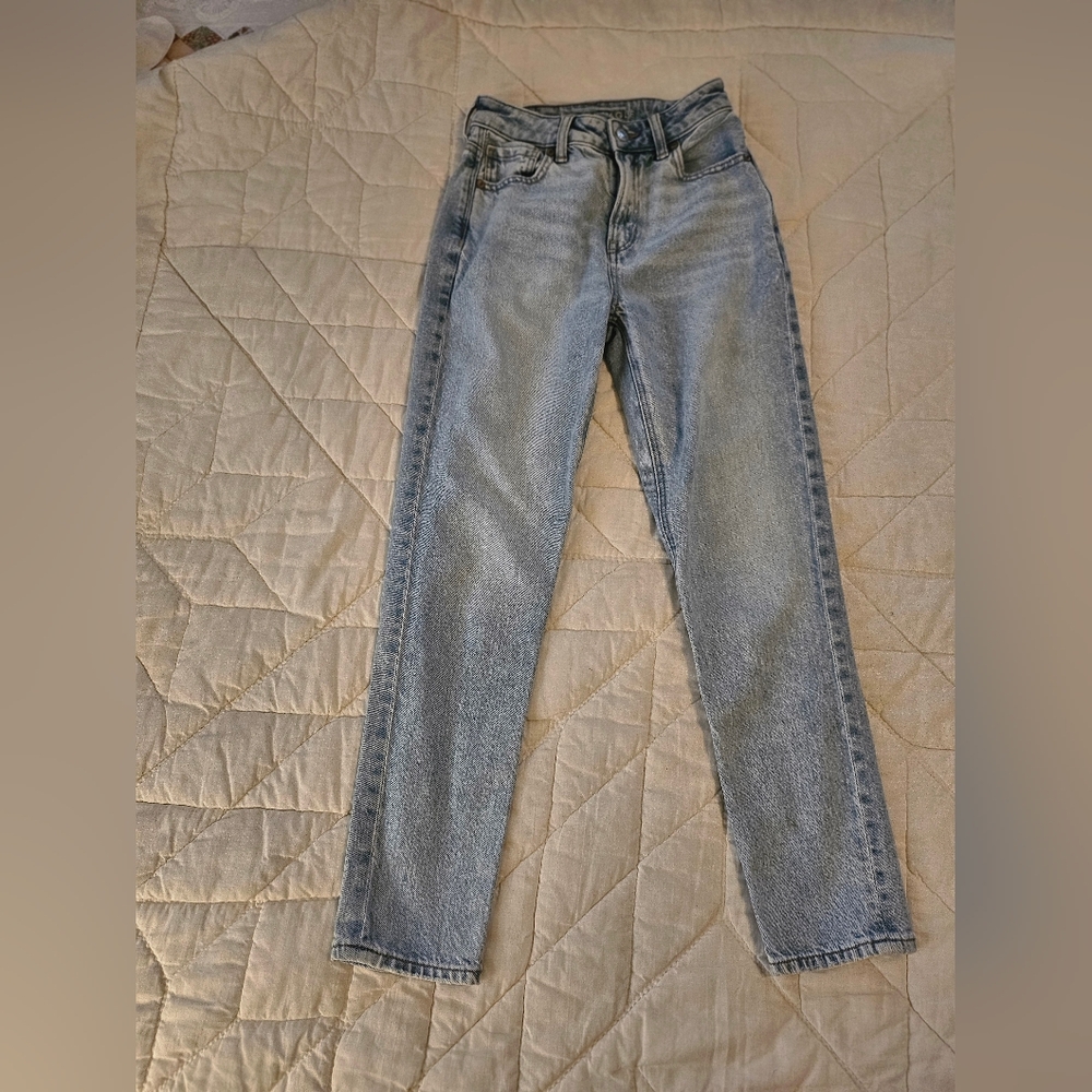 American Eagle Outfitters Strigid Light Wash Mom Jean- Size 00 Short